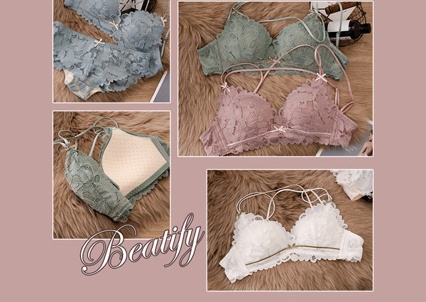 Naiste pitsiline komplekt rinnahoidja ja bikiinidega - kolm värvi