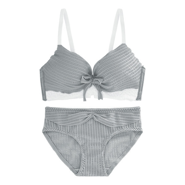 Ριγέ γυναικείο σετ με δαντέλα