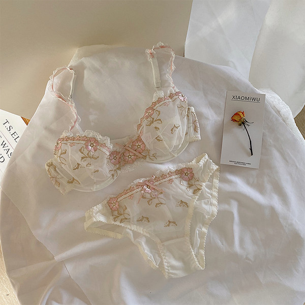 Elegantne naiste intiimne pitsist rinnahoidja ja bikiinide komplekt