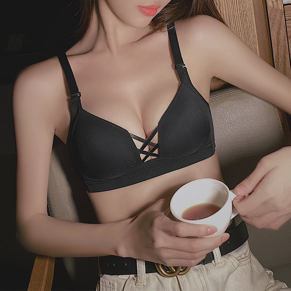 Κομψό γυναικείο σουτιέν μονόχρωμο μοντέλο με κορδόνια