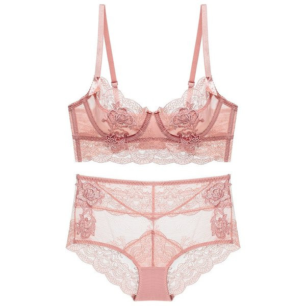 Δαντελένιο σετ γυναικείο σουτιέν με ρυθμιζόμενες τιράντες και ψηλόμεσο μπικίνι