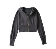 Naiste lühike kapuutsiga ja kinnitusega dressipluus