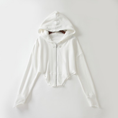 Naiste asümmeetriline kapuutsiga dressipluus