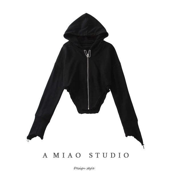 Naiste asümmeetriline kapuutsiga dressipluus