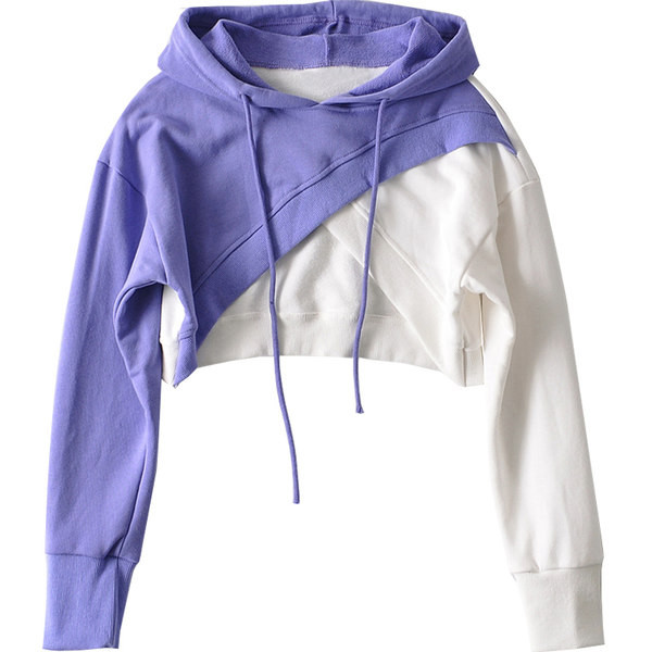 Lühike kapuutsi ja lipsudega dressipluus