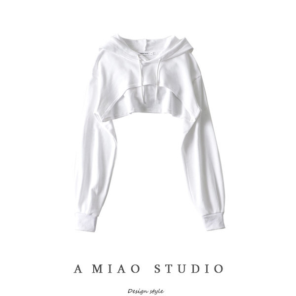 Lühikese mudeliga naiste dressipluus kapuutsiga