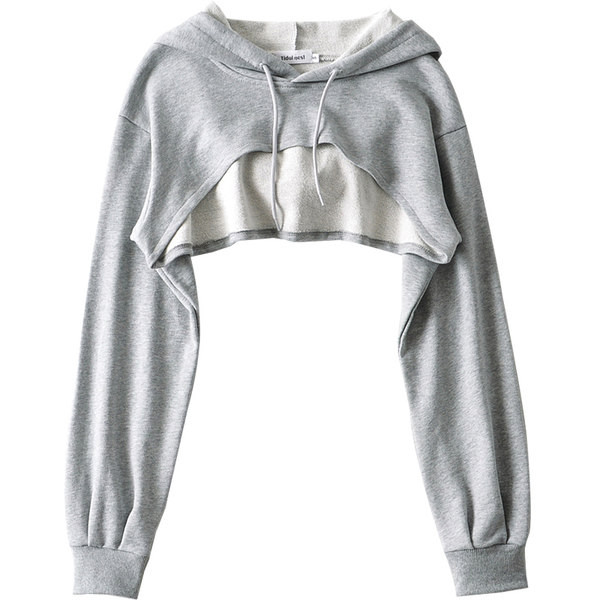 Lühikese mudeliga naiste dressipluus kapuutsiga