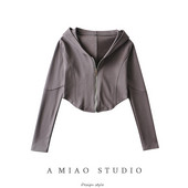 Naiste asümmeetriline kolmevärviline kapuutsiga dressipluus