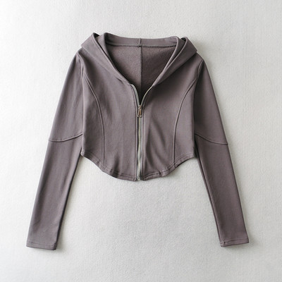 Naiste asümmeetriline kolmevärviline kapuutsiga dressipluus