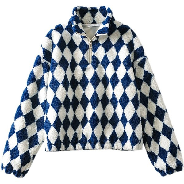 Tõmbluku ja kõrge kraega naiste suleline dressipluus