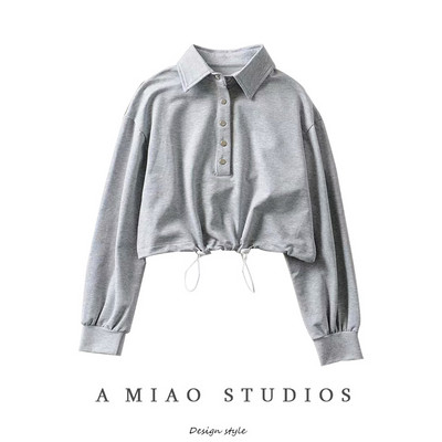 Naiste nööpide ja klassikalise kraega dressipluus