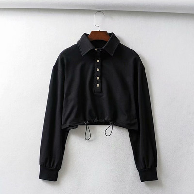 Naiste nööpide ja klassikalise kraega dressipluus