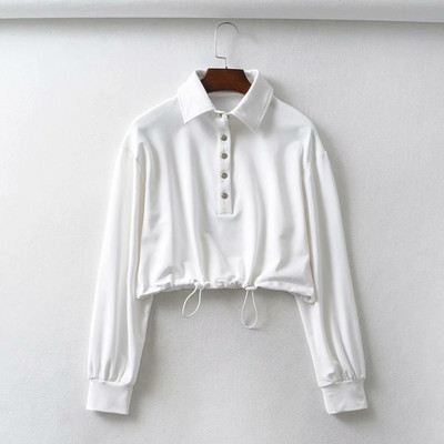 Naiste nööpide ja klassikalise kraega dressipluus