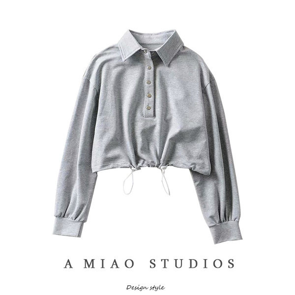 Naiste nööpide ja klassikalise kraega dressipluus