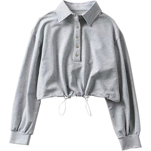 Naiste nööpide ja klassikalise kraega dressipluus