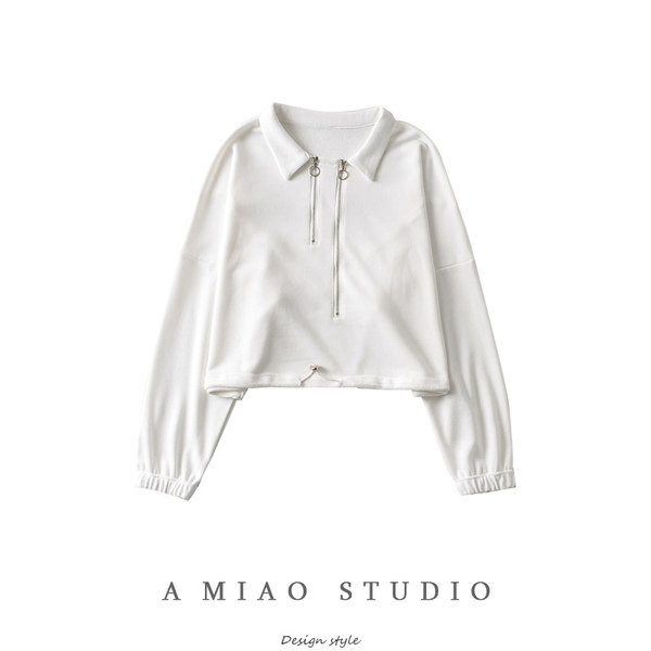 Ühevärviline tõmbluku ja pikkade varrukatega naiste dressipluus