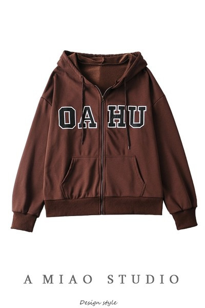 Pruuni värvi ja tikandiga naiste dressipluus