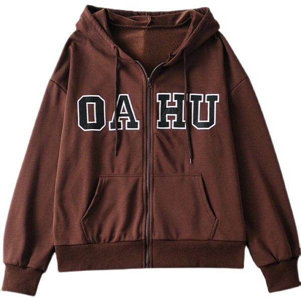 Pruuni värvi ja tikandiga naiste dressipluus