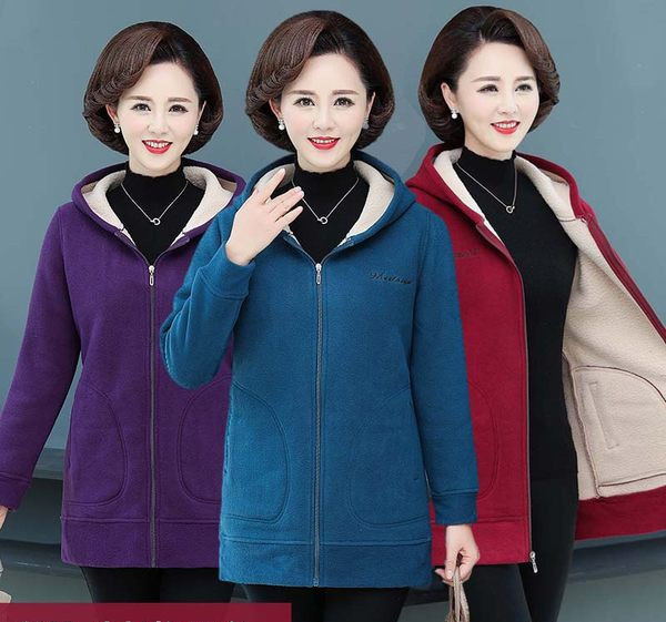 Női poláris pulóver kapucnival és cipzárral