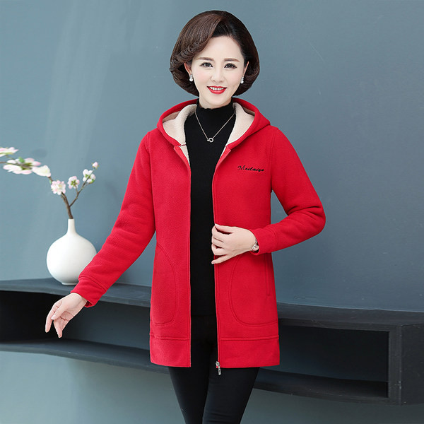 Női poláris pulóver kapucnival és cipzárral