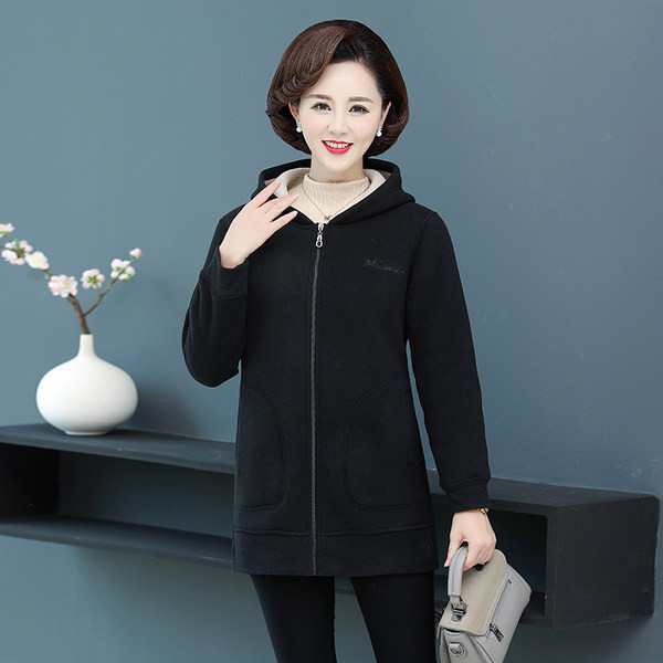 Női poláris pulóver kapucnival és cipzárral