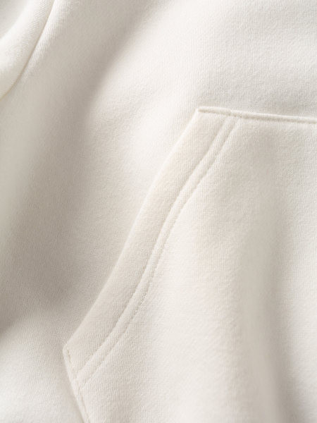 Igapäevane kapuutsiga naiste dressipluus - valget värvi