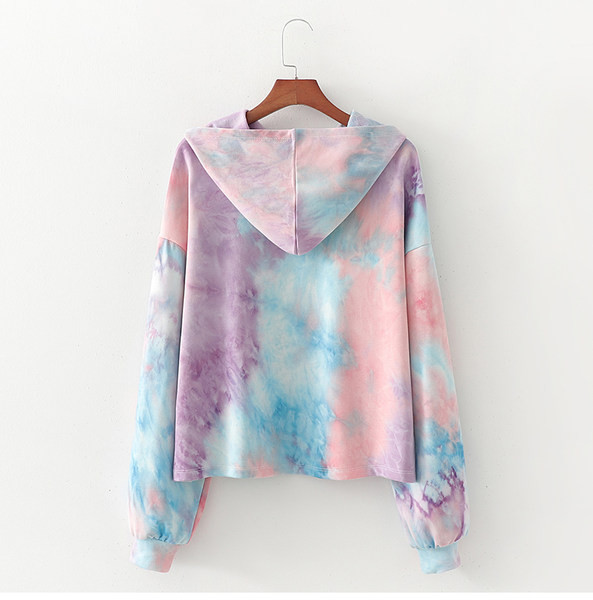 Színes női pulóver kapucnival