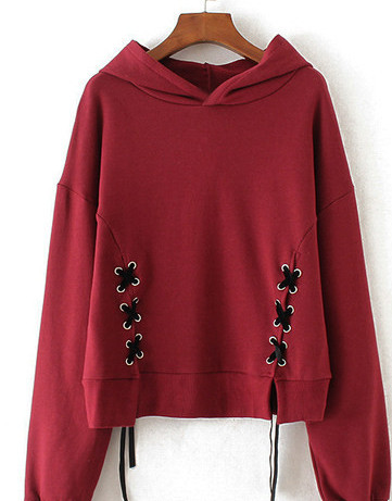 Kahes värvitoonis lipsude ja kapuutsiga naiste dressipluus