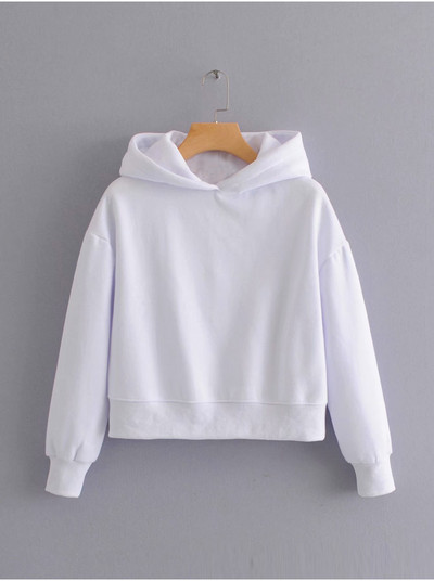 Ühevärviline kapuutsiga naiste dressipluus