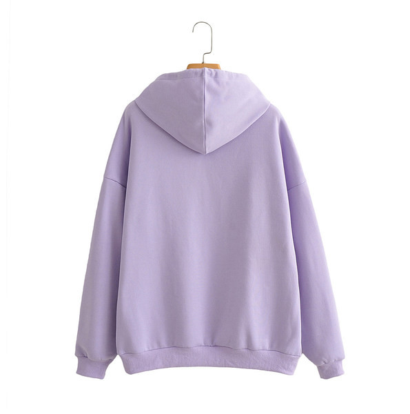 Ühevärviline tasku ja kapuutsiga naiste dressipluus