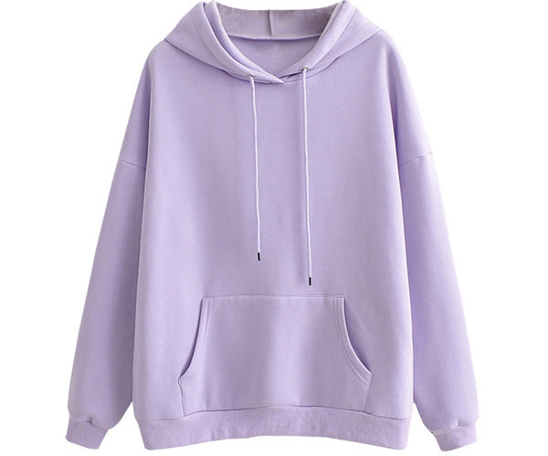 Ühevärviline tasku ja kapuutsiga naiste dressipluus