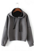 Γυναικείο φούτερ με κουκούλα - γκρι χρώμα