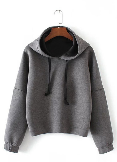 Γυναικείο φούτερ με κουκούλα - γκρι χρώμα