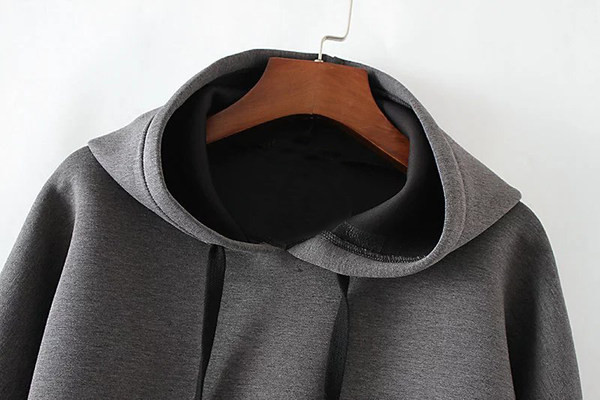 Γυναικείο φούτερ με κουκούλα - γκρι χρώμα