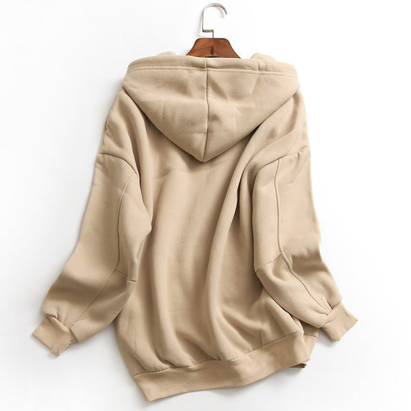 Kapuutsi ja lipsudega naiste dressipluus - kahes värvitoonis