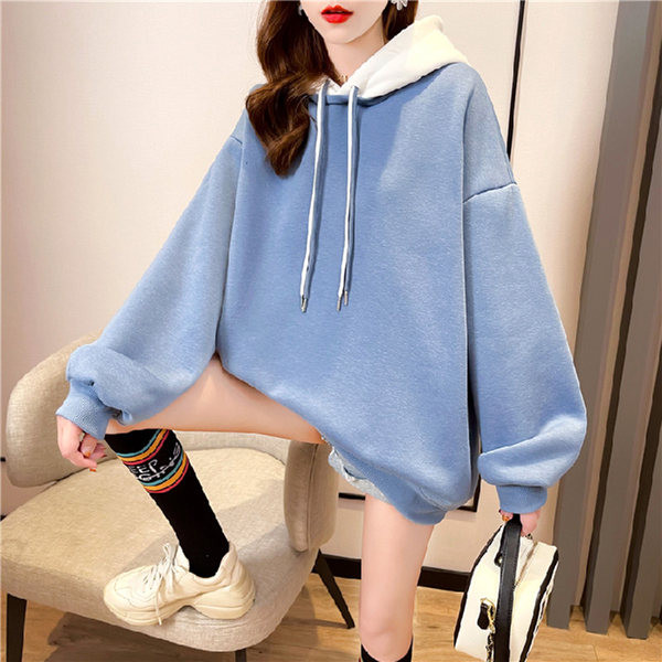 Naiste talvine kapuutsiga dressipluus - lai mudel