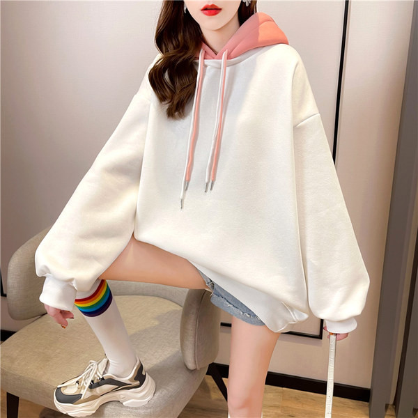 Naiste talvine kapuutsiga dressipluus - lai mudel