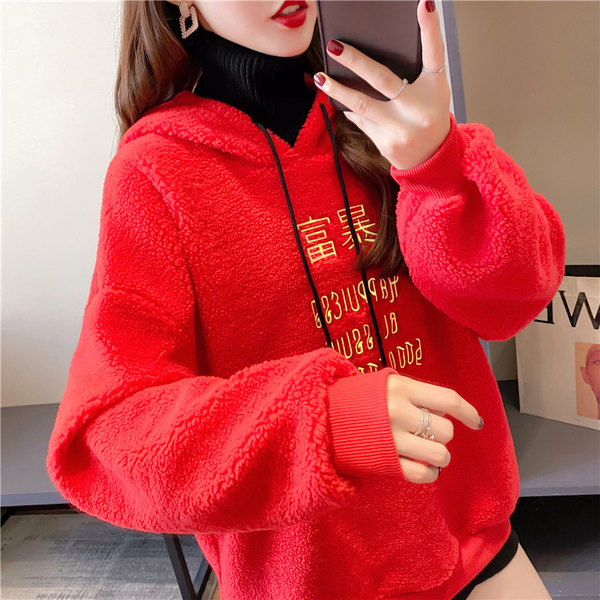 Polar naiste dressipluus tikandi ja punase kapuutsiga