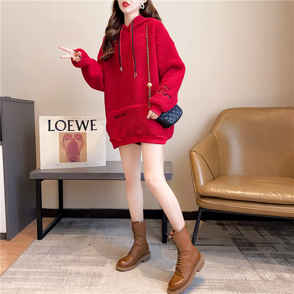 Naiste kapuutsiga suleline dressipluus - tsüklameni värvi