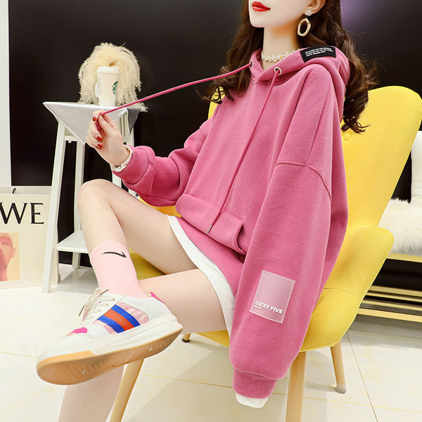 Φαρδύ φούτερ με κουκούλα και τσέπη