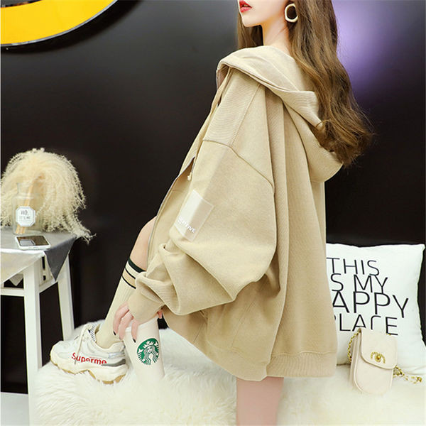 Laia mudeliga naiste dressipluus kapuutsi ja lukuga