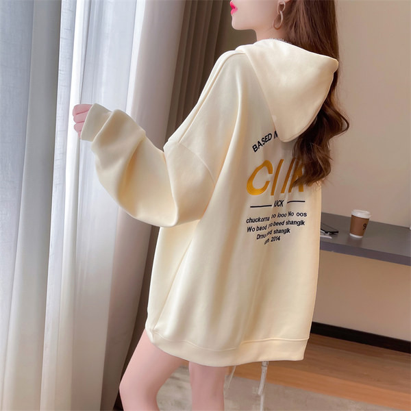 Laia mudeliga naiste dressipluus kapuutsi ja taskuga