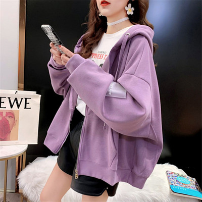 Καθημερινό γυναικείο φούτερ με κουκούλα - φαρδύ μοντέλο