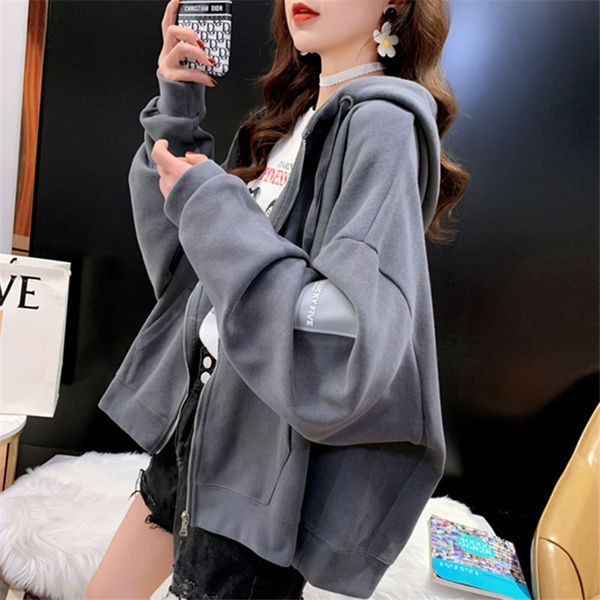 Καθημερινό γυναικείο φούτερ με κουκούλα - φαρδύ μοντέλο