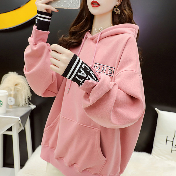 Laia mudeliga naiste dressipluus kapuutsi ja taskuga