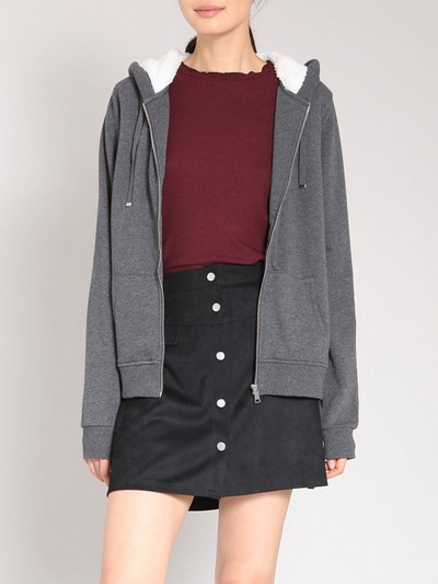 Naiste sooja voodri ja lukuga dressipluus