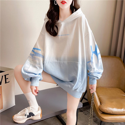 Lai naiste dressipluus aplikatsiooni ja taskuga - kolme värvi