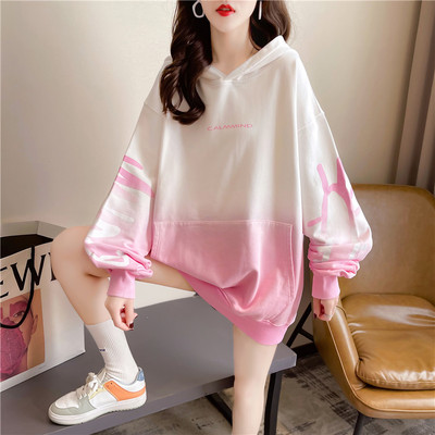 Lai naiste dressipluus aplikatsiooni ja taskuga - kolme värvi