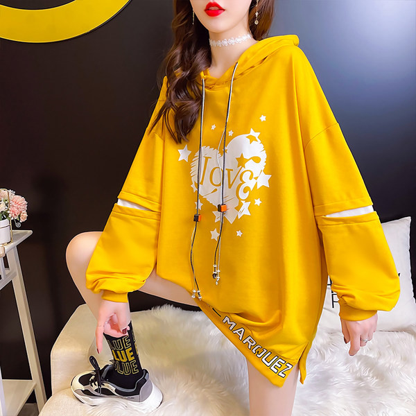 Värvirakendusega naiste dressipluus - lai mudel