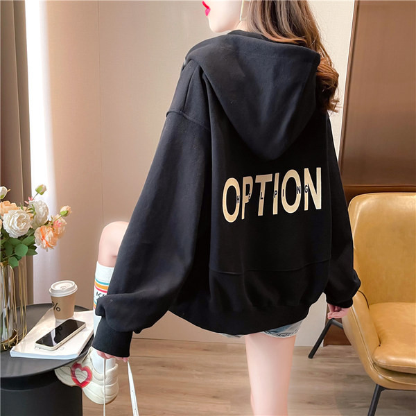 Naiste igapäevane kapuutsiga dressipluus musta ja oranži värviga